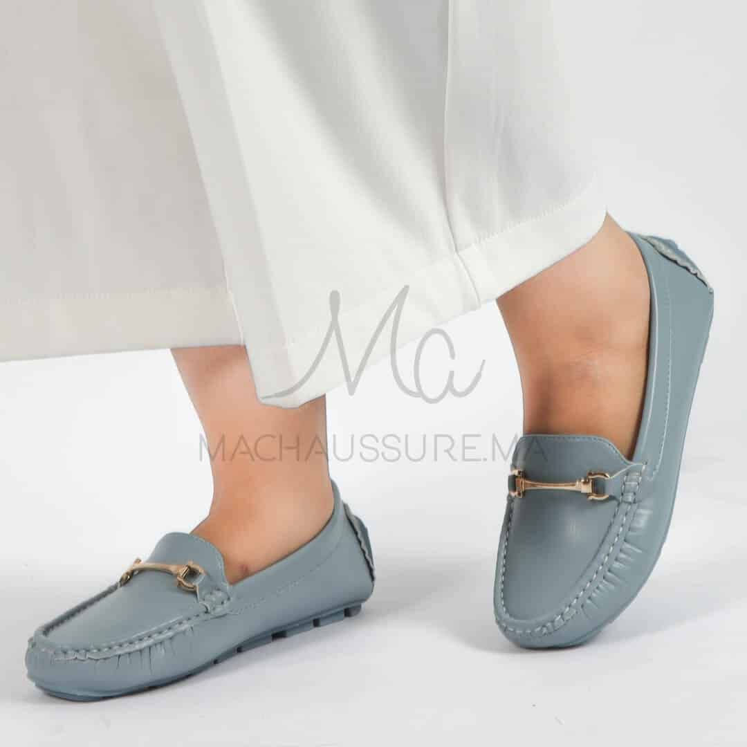 Tassel – mocassins femmes en Bleu ciel.