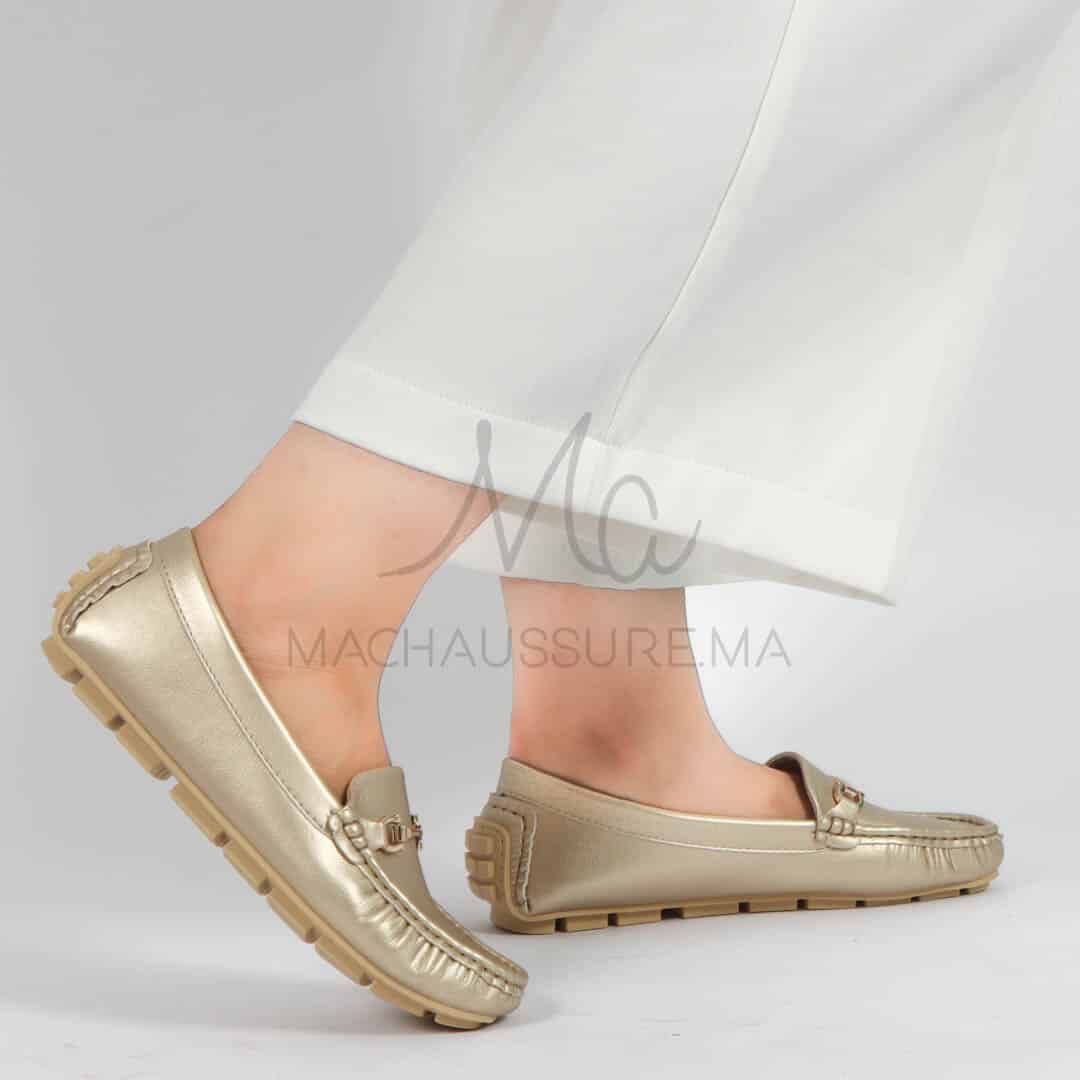 Tassel – mocassins femmes en Doré.