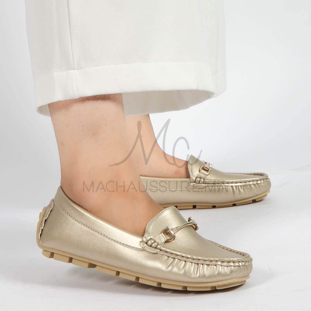 Tassel – mocassins femmes en Doré.