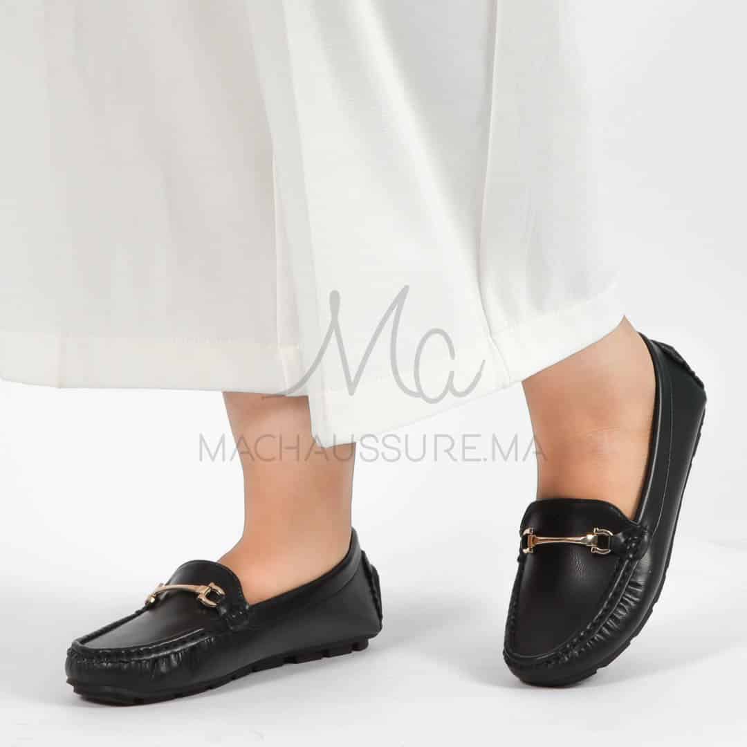 Tassel – mocassins femmes en Noir.