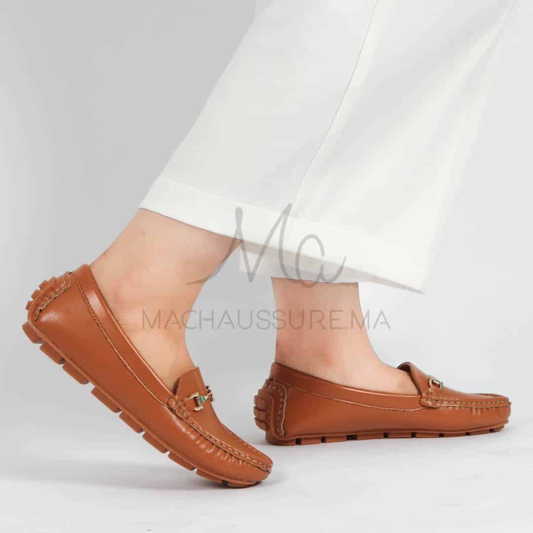 Tassel – mocassins femmes en Tabac.