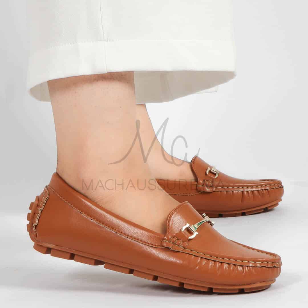 Tassel – mocassins femmes en Tabac.