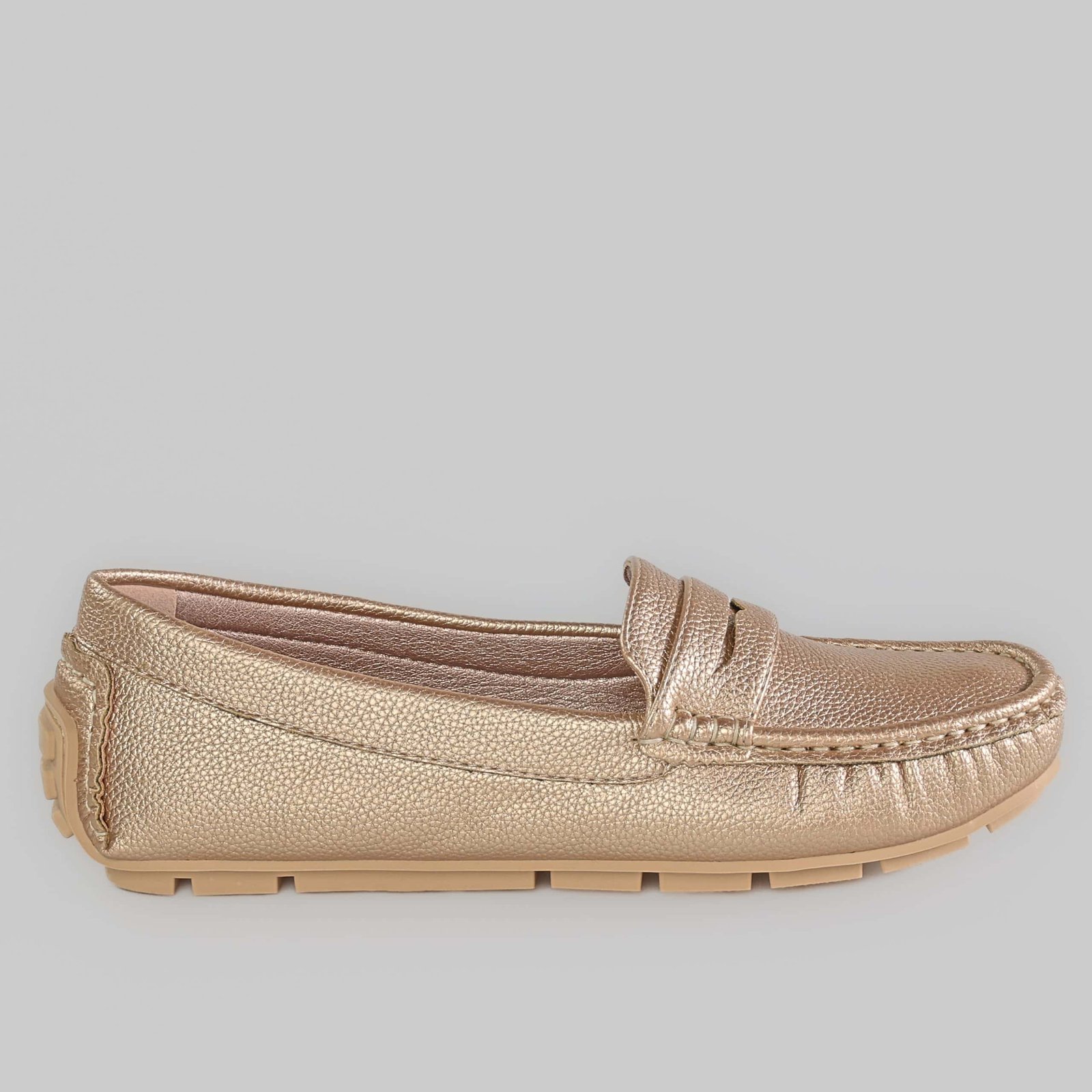 JASMINE – Mocassins Femmes en Rose Doré.