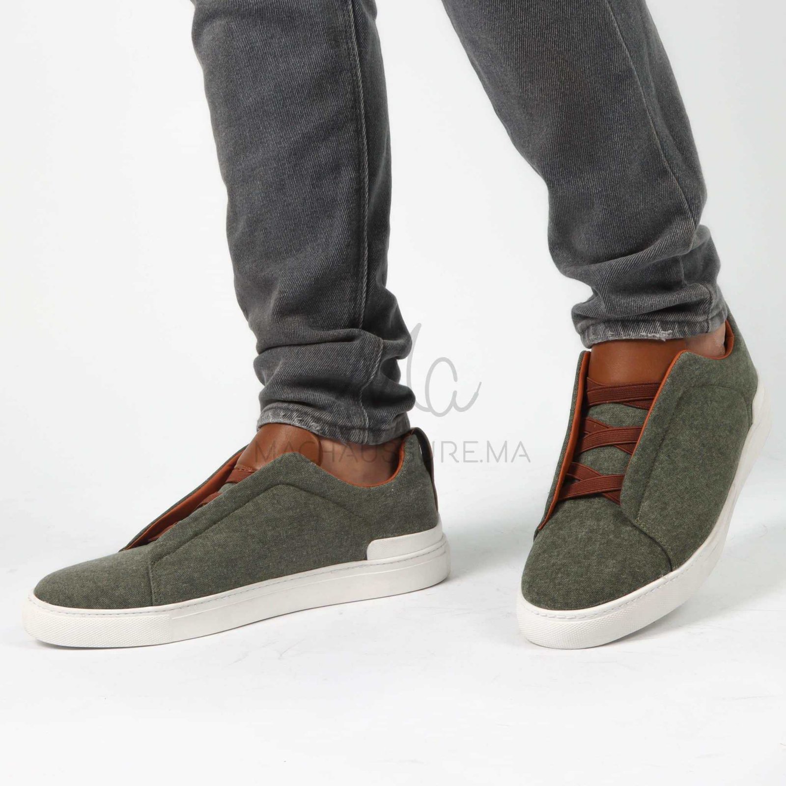 Quantum - Baskets Hommes en Kaki.