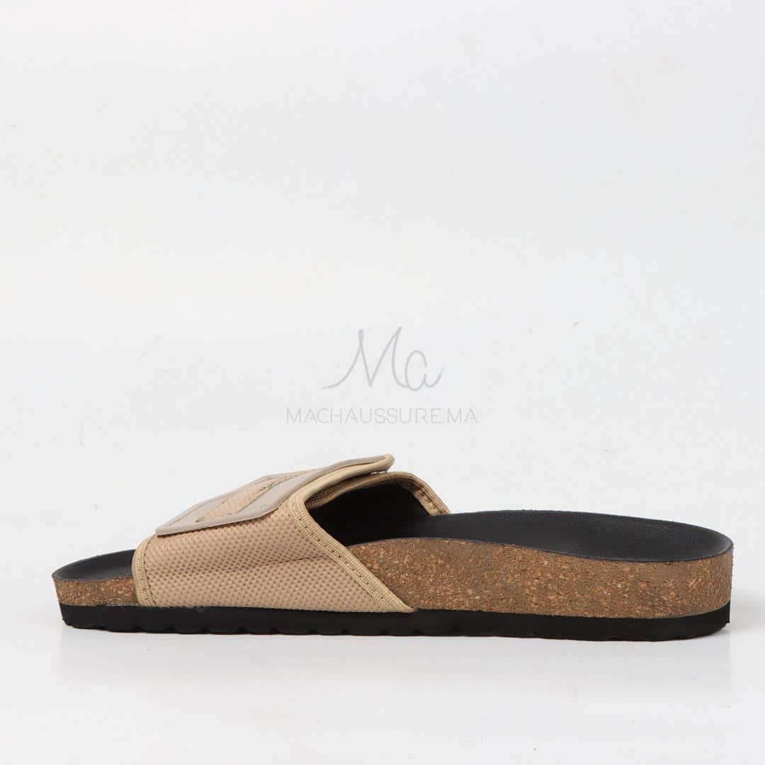 Sandales Plates confortable en Beige.