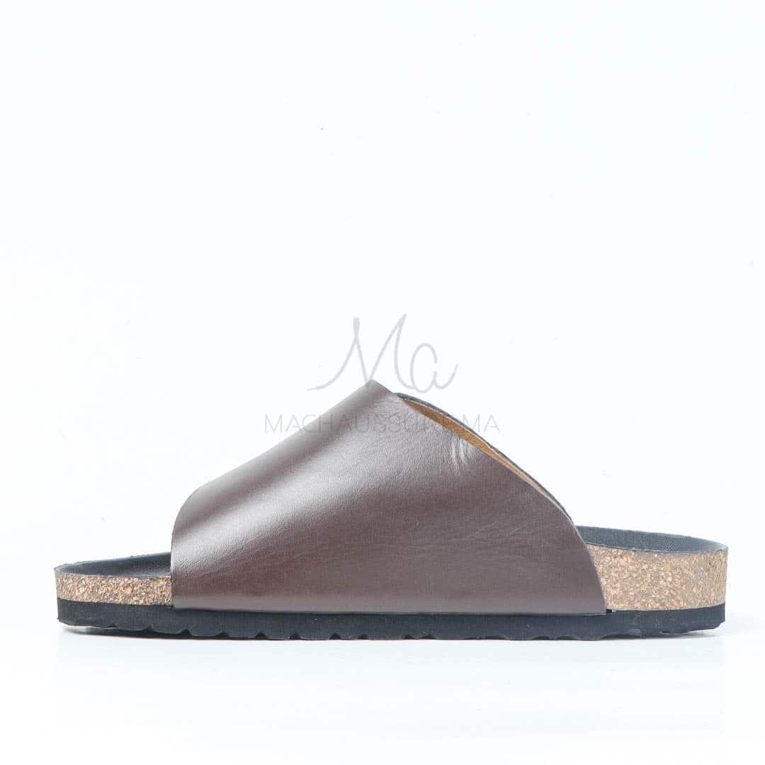Sandales Homme 100% Cuir en Marron.