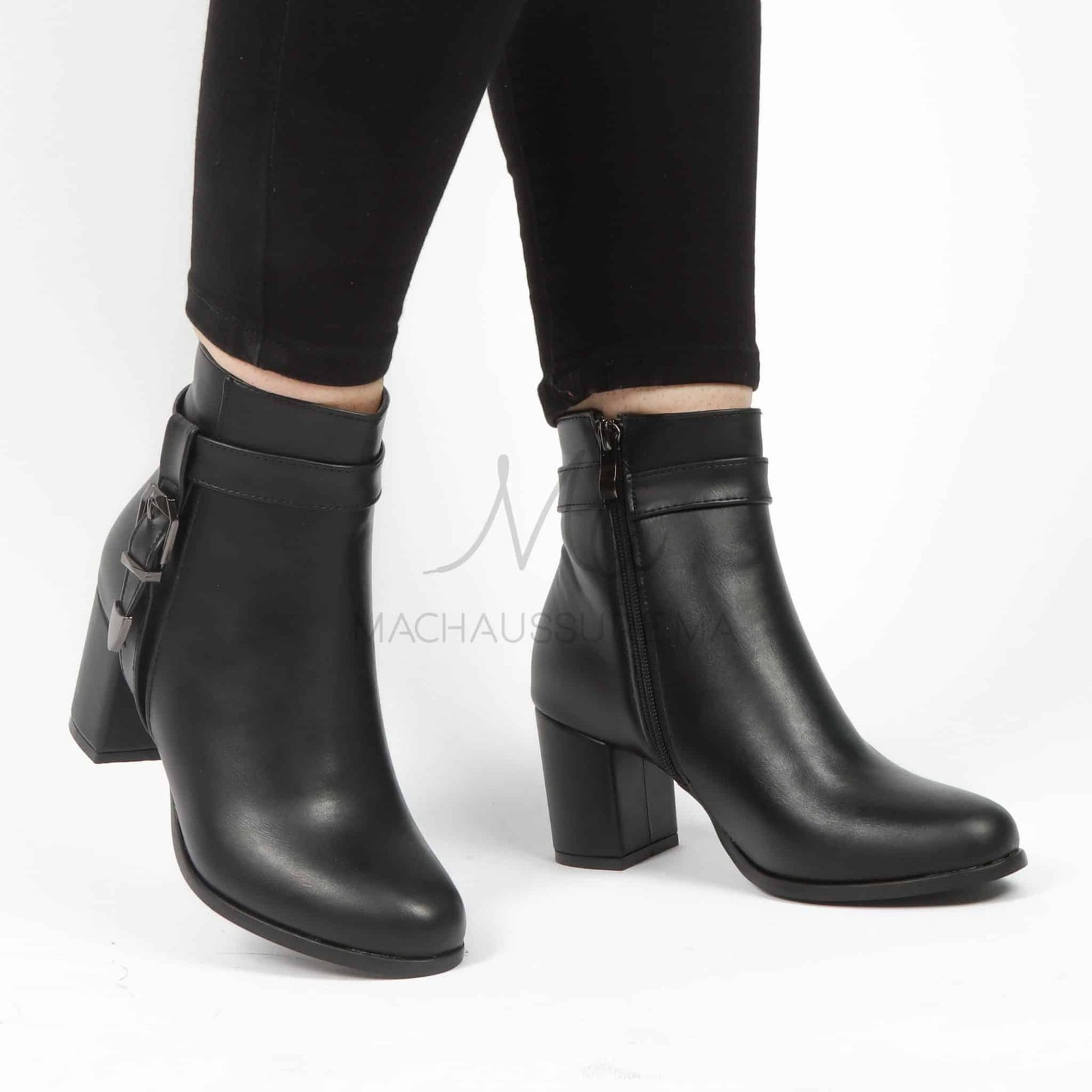 Kalvy – Bottines Femmes en Noir.