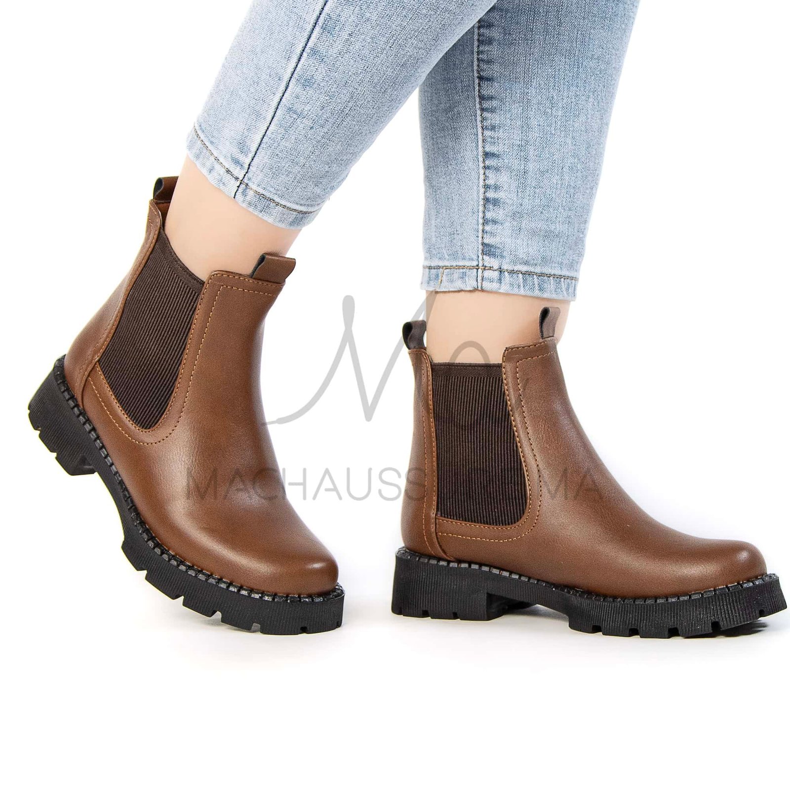 Brocard – Bottines Femmes en Tabac avec semelle Noir.