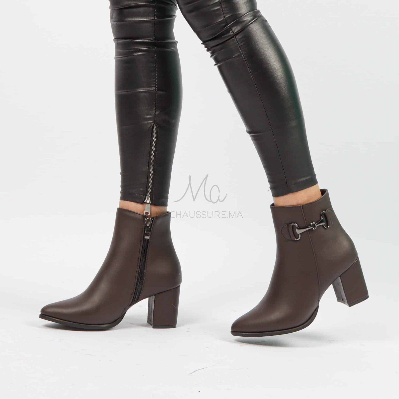 DIANNA - Bottines à Talonen Marron.