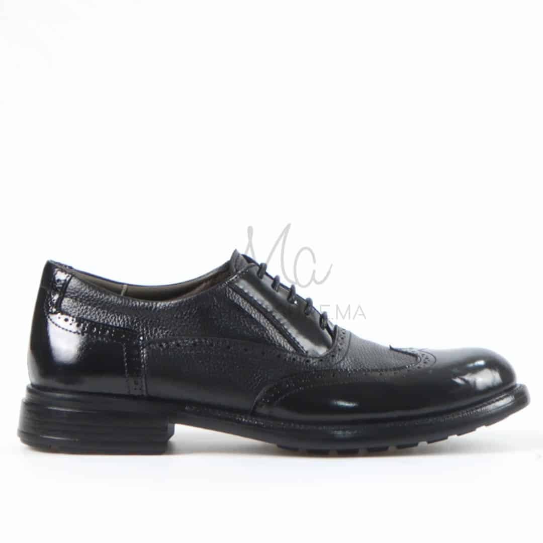 Marlon - Chaussures de ville 100% Cuir en Noir.