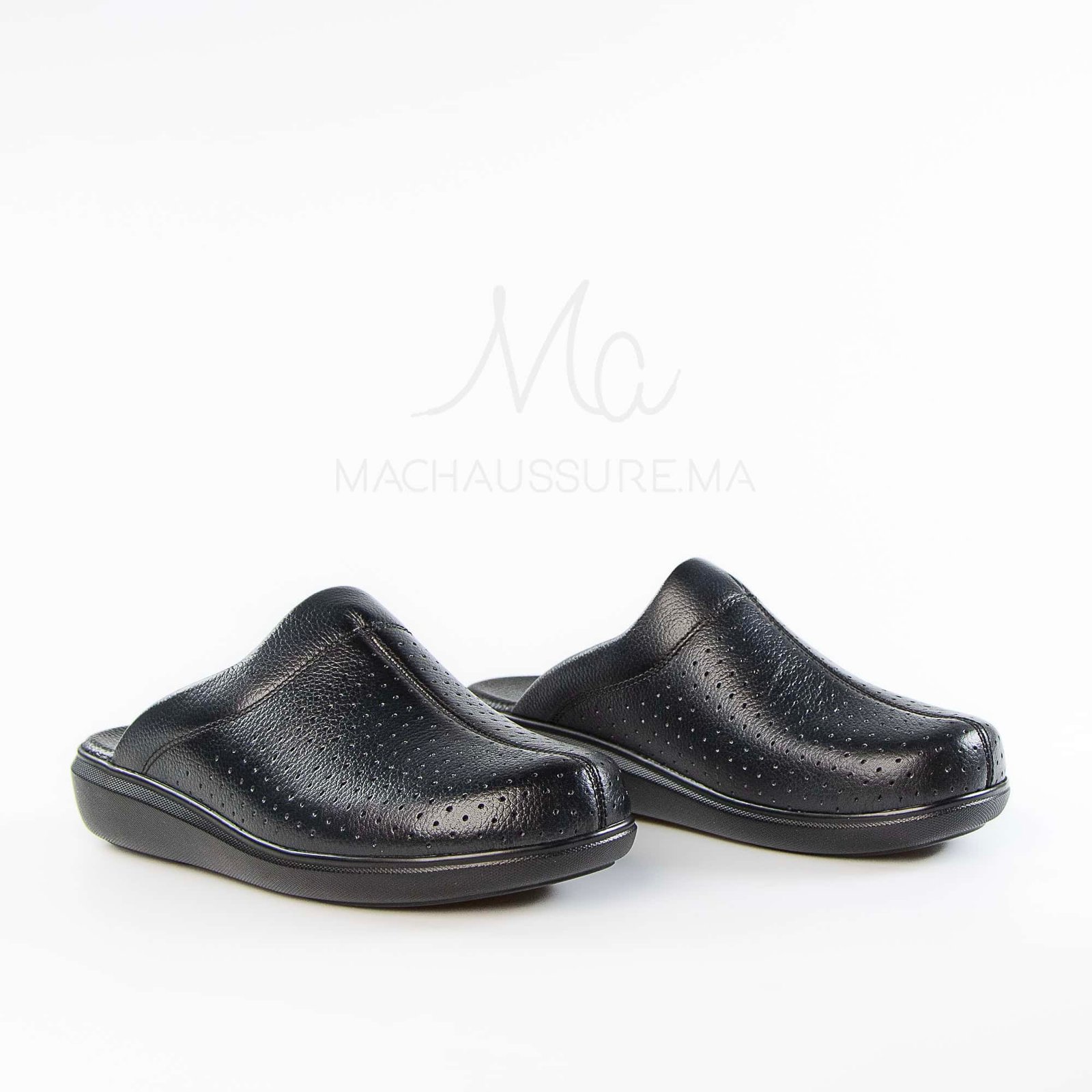 Ortho - Sabots Médical 100% Cuir en Bleu.