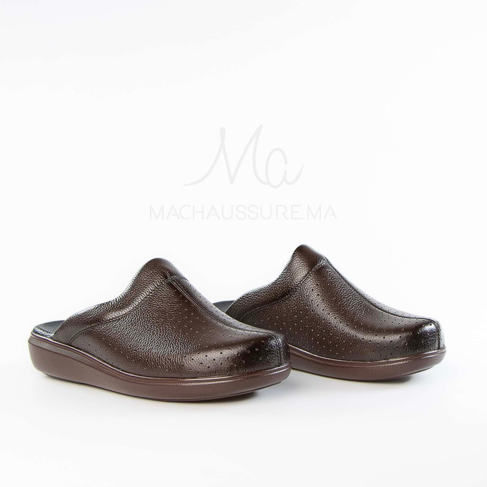 Ortho - Sabots Médical 100% Cuir en Marron.