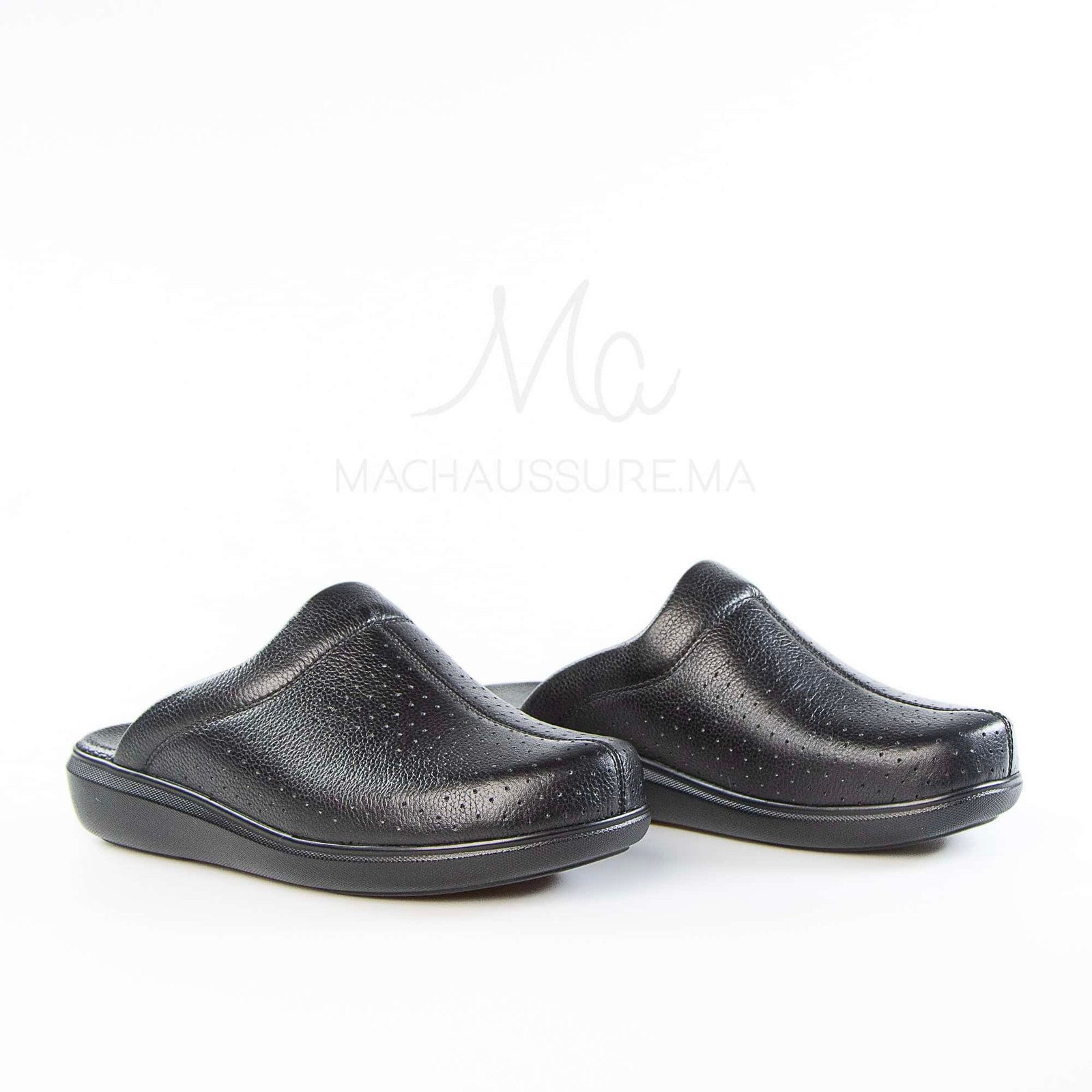 Ortho - Sabots Médical 100% Cuir en Noir.