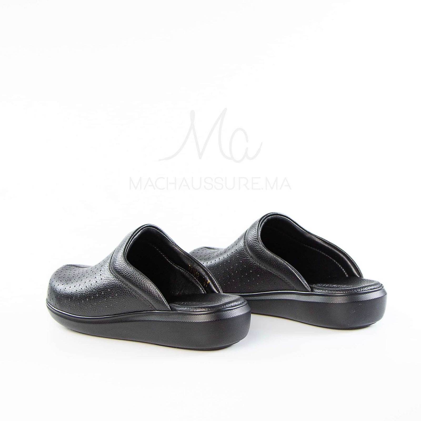 Ortho - Sabots Médical 100% Cuir en Noir.