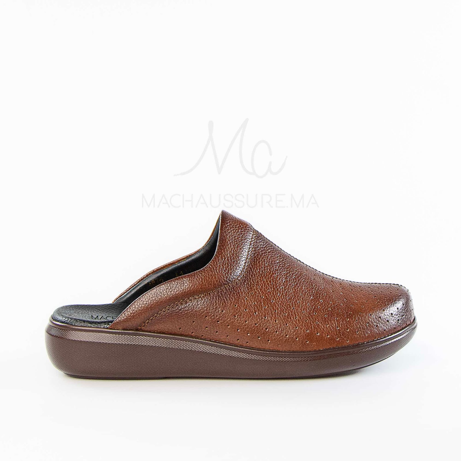 Ortho - Sabots Médical 100% Cuir en Tabac.