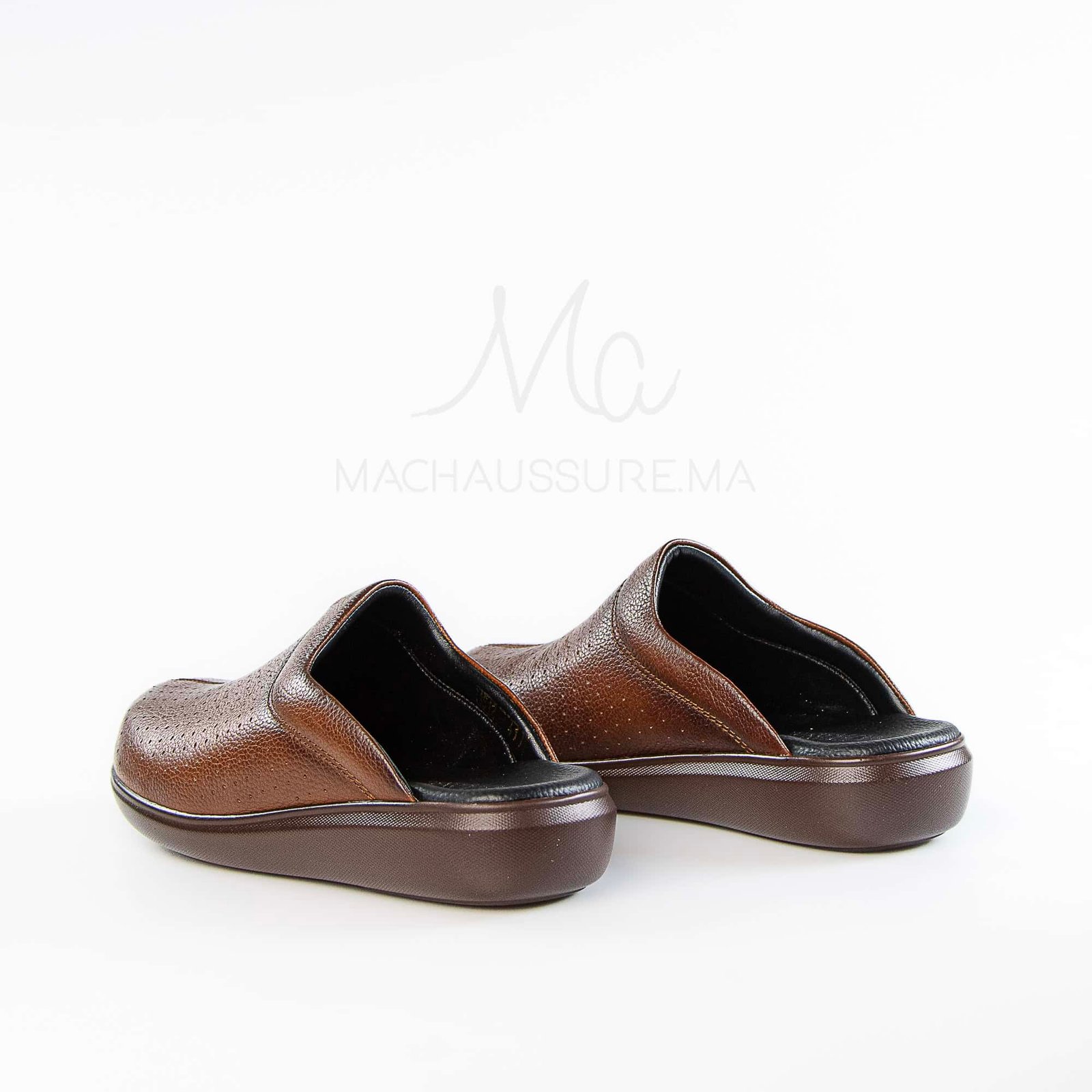 Ortho - Sabots Médical 100% Cuir en Tabac.