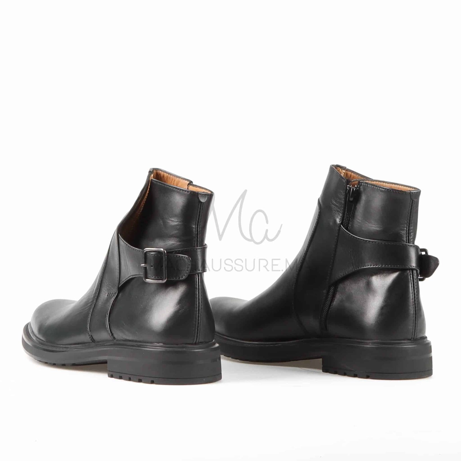 Boots Hommes 100% Cuir en Noir.
