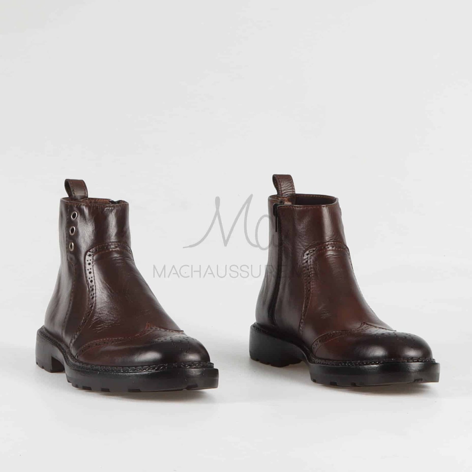 Boots Hommes 100% Cuir en Marron.