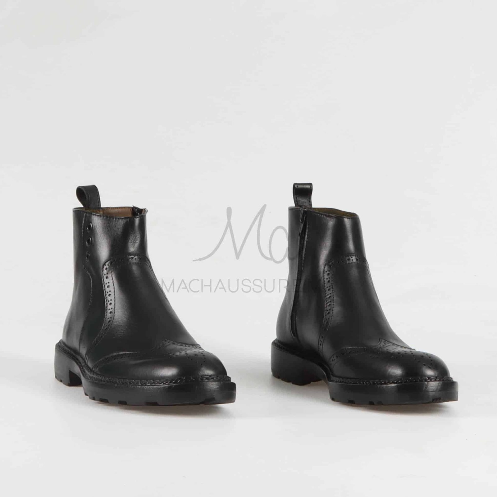 Boots Hommes 100% Cuir En Noir.