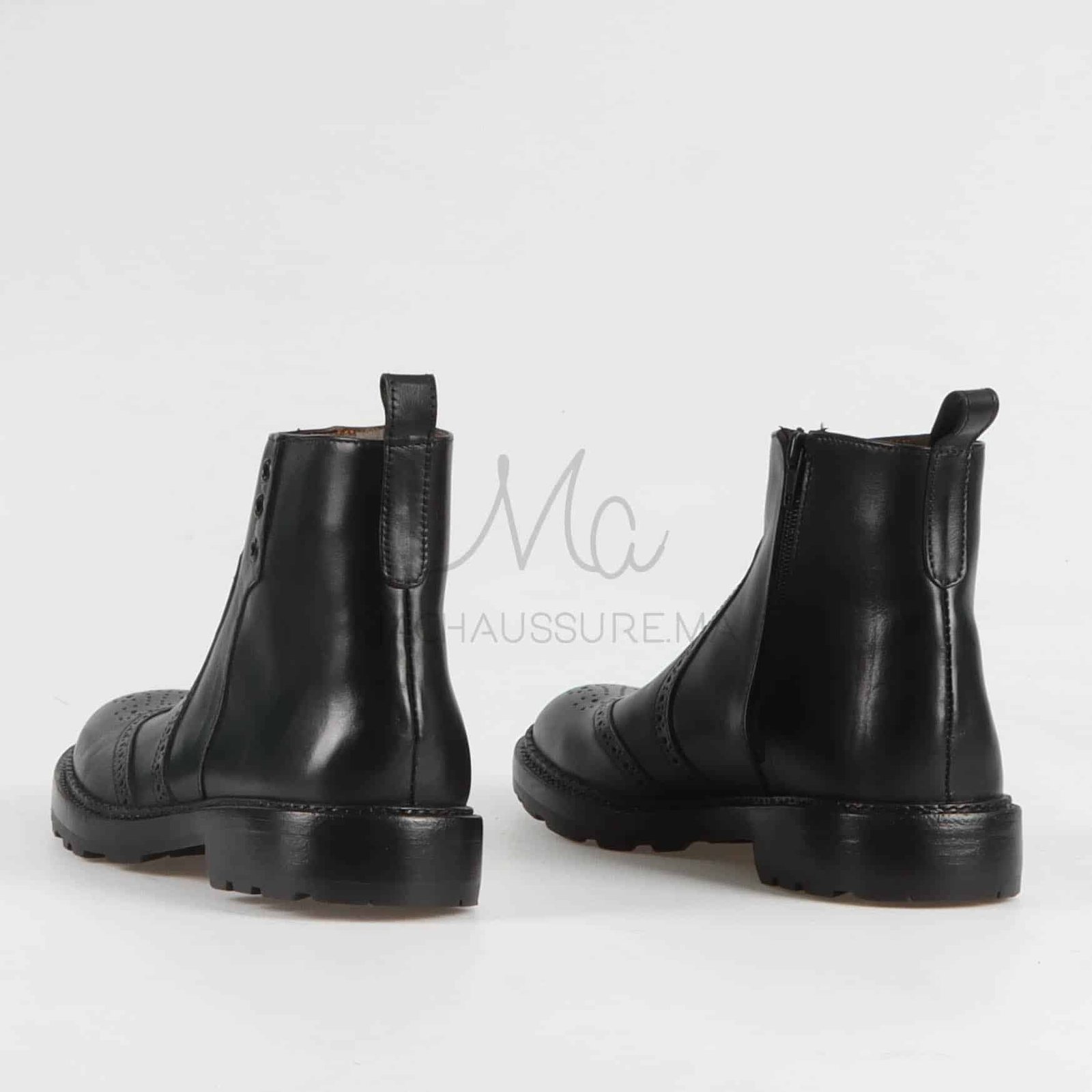 Boots Hommes 100% Cuir En Noir.