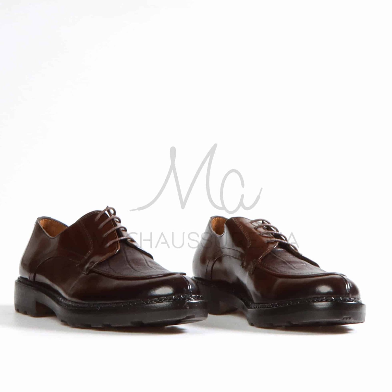 Croc Luxe - Chaussures de ville cuir en Marron.