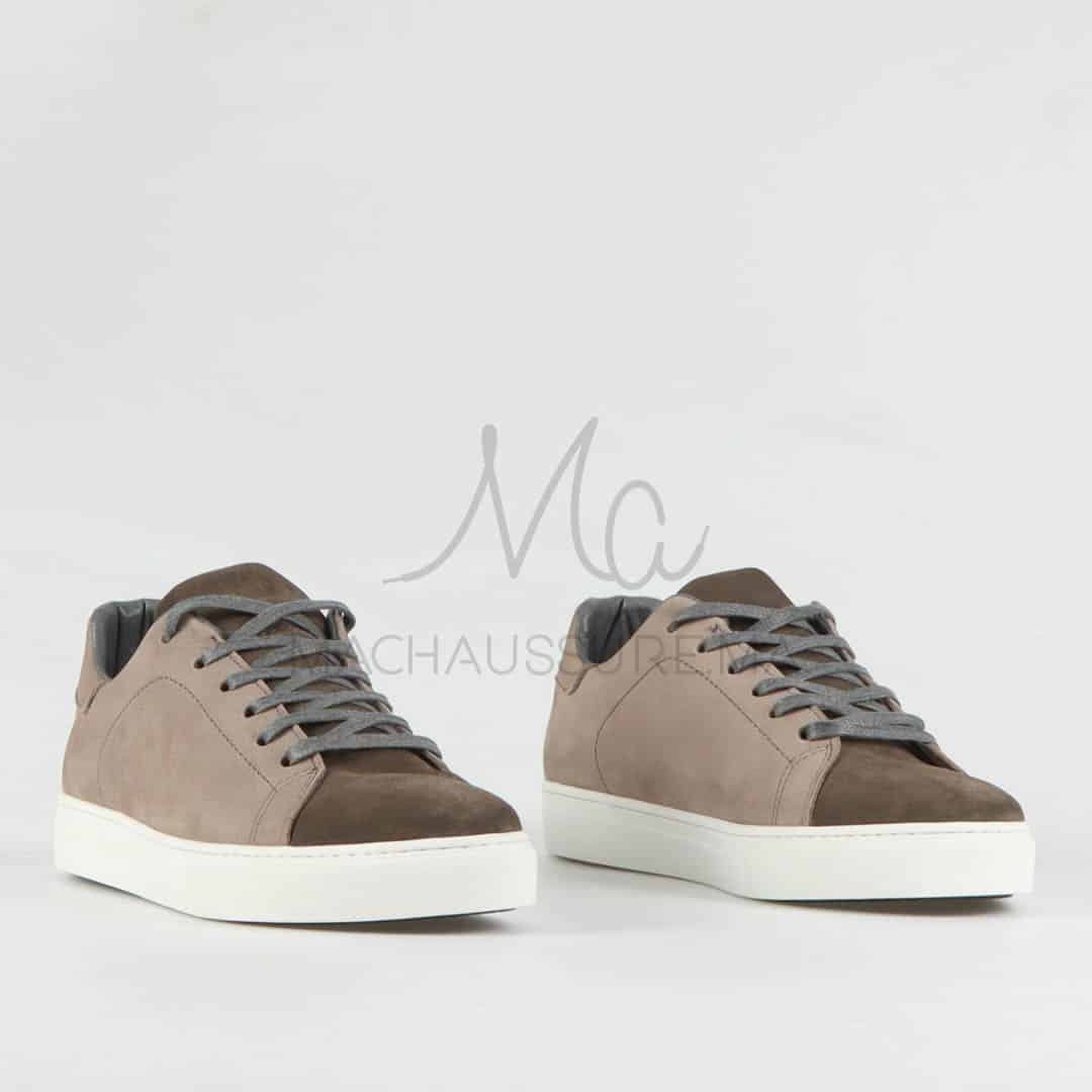 Elite – Baskets hommes en cuir Gris.