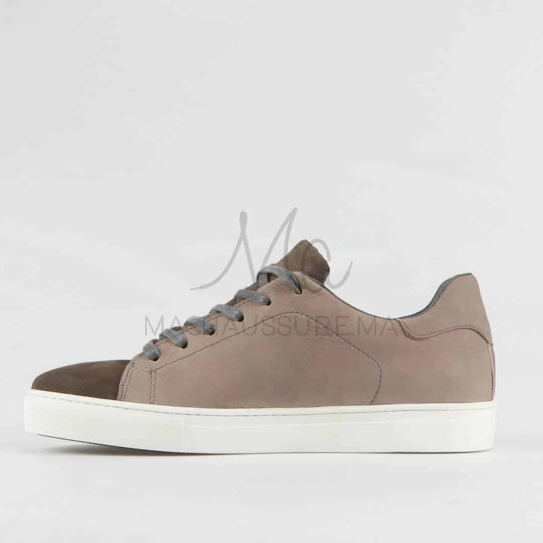 Elite – Baskets hommes en cuir Gris.