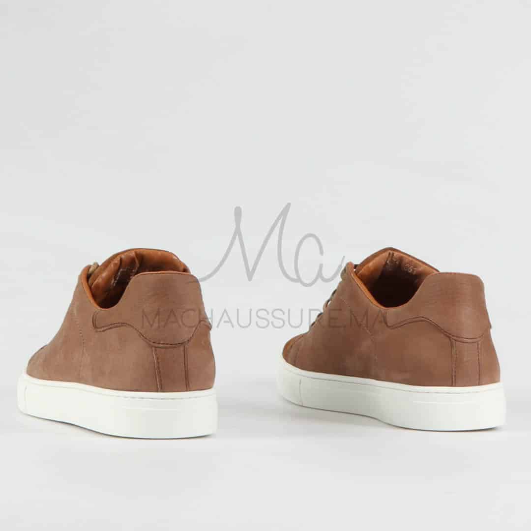 Elite – Baskets hommes en cuir Kaki.