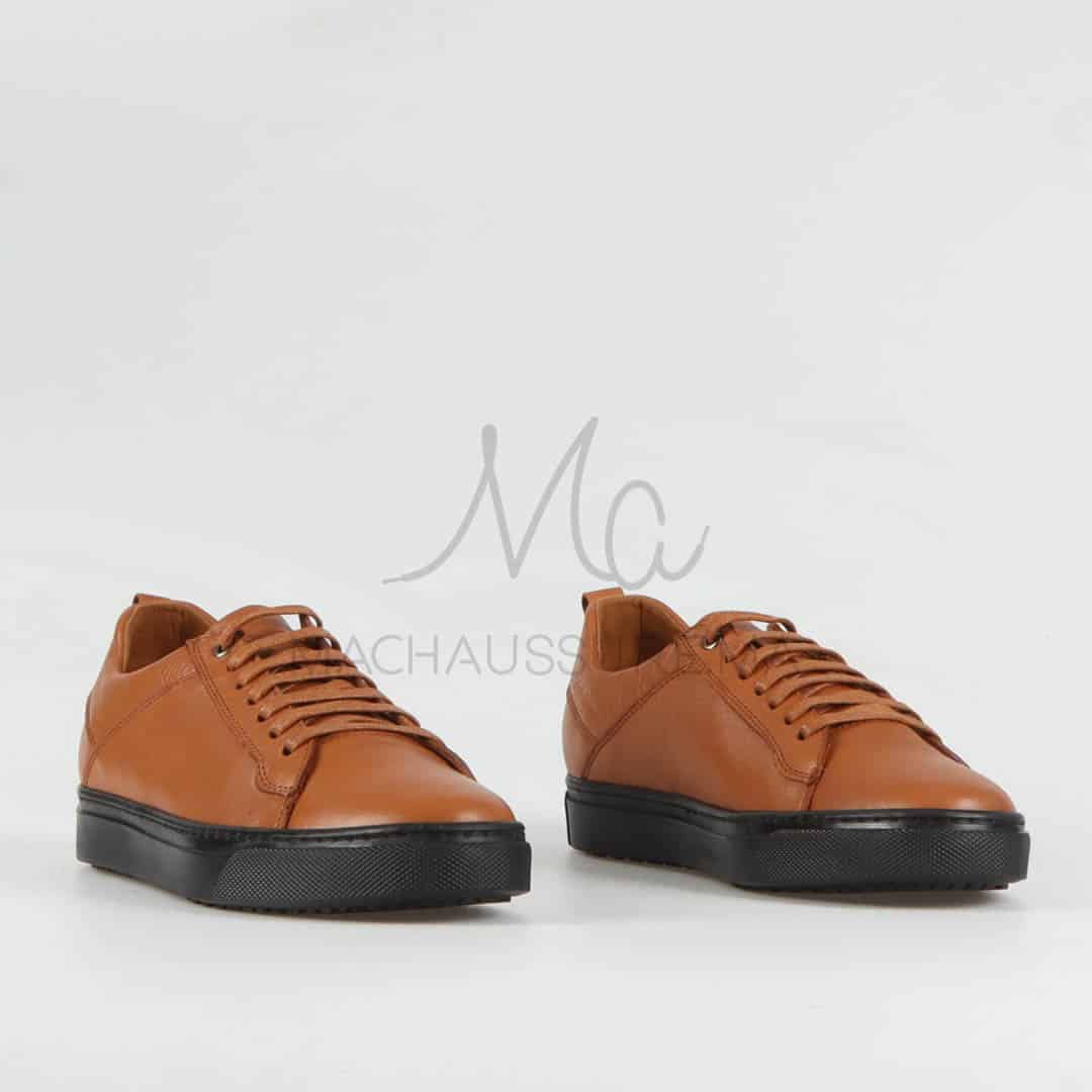 Matis – Baskets Hommes Cuir en Tabac.
