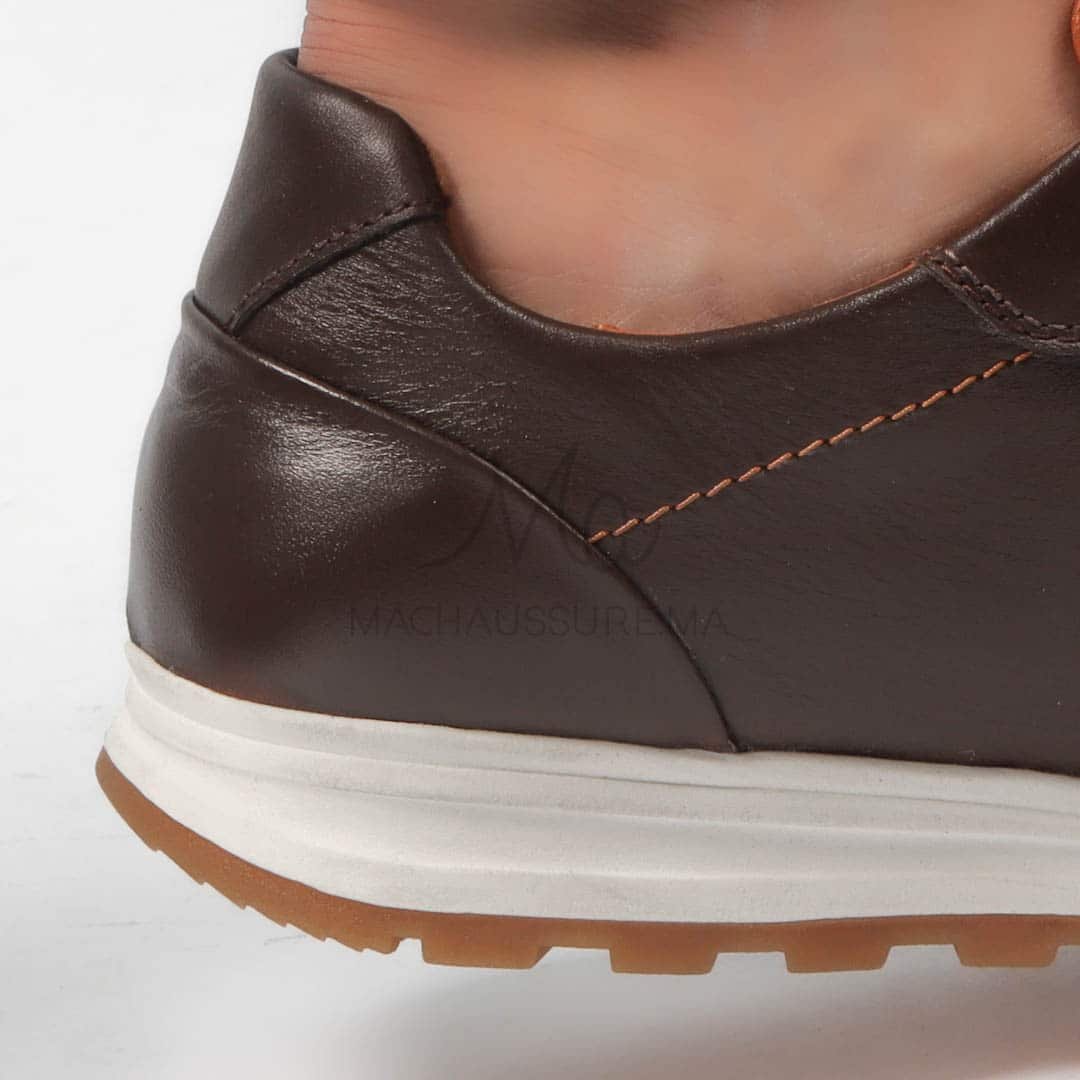 CityStroll - Baskets Hommes 100% Cuir – Marron.