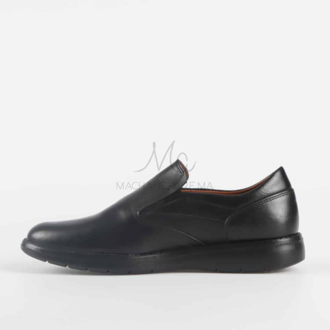 BLACKWAY – Mocassin confort en cuir souple Noir.