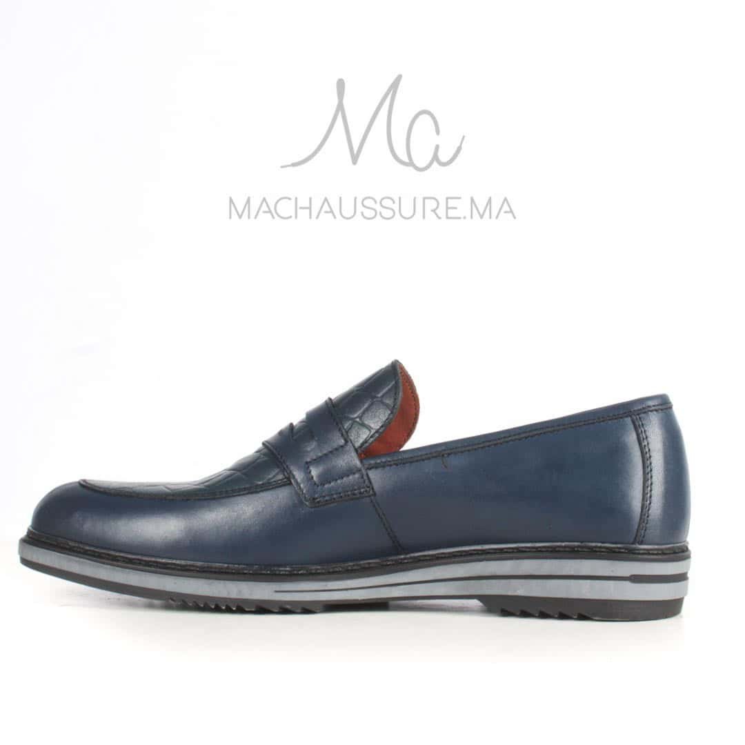 ALBURQUE - Chaussure de ville en Bleu.