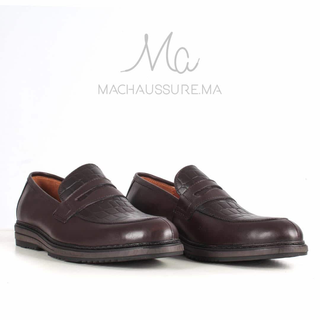 ALBURQUE - Chaussure de ville en Marron.