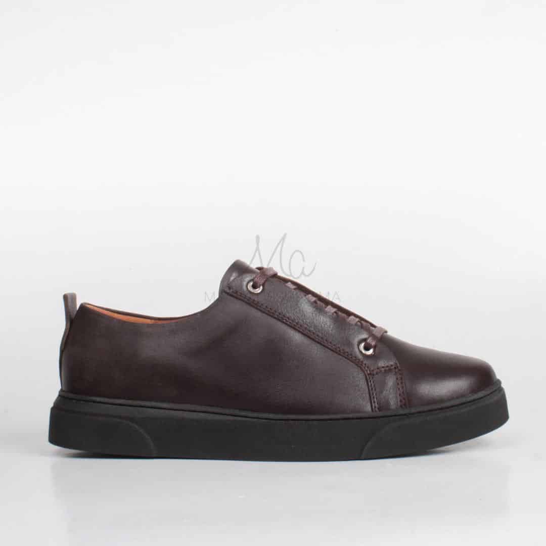 Ethan Baskets Basses en cuir - Marron.