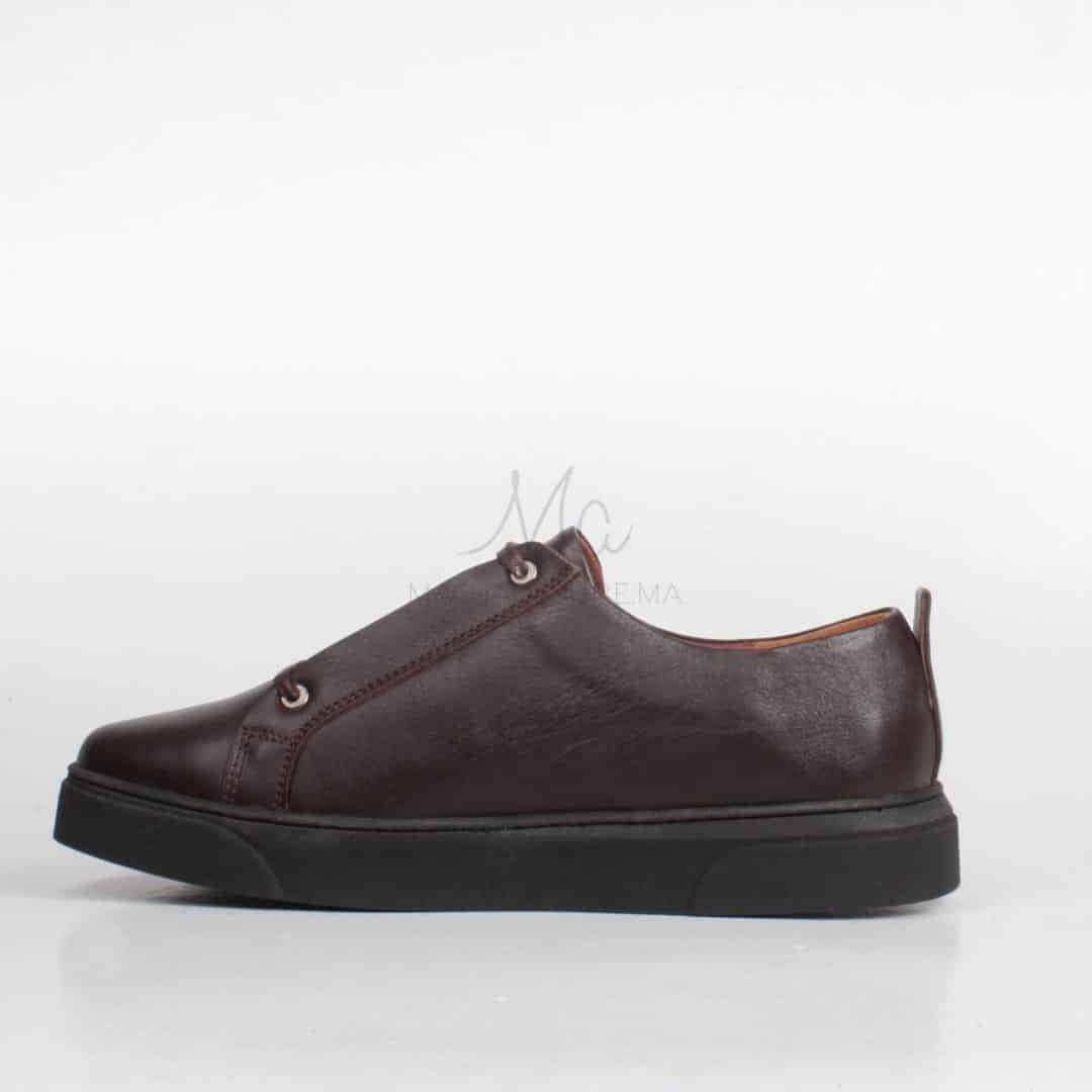 Ethan Baskets Basses en cuir - Marron.