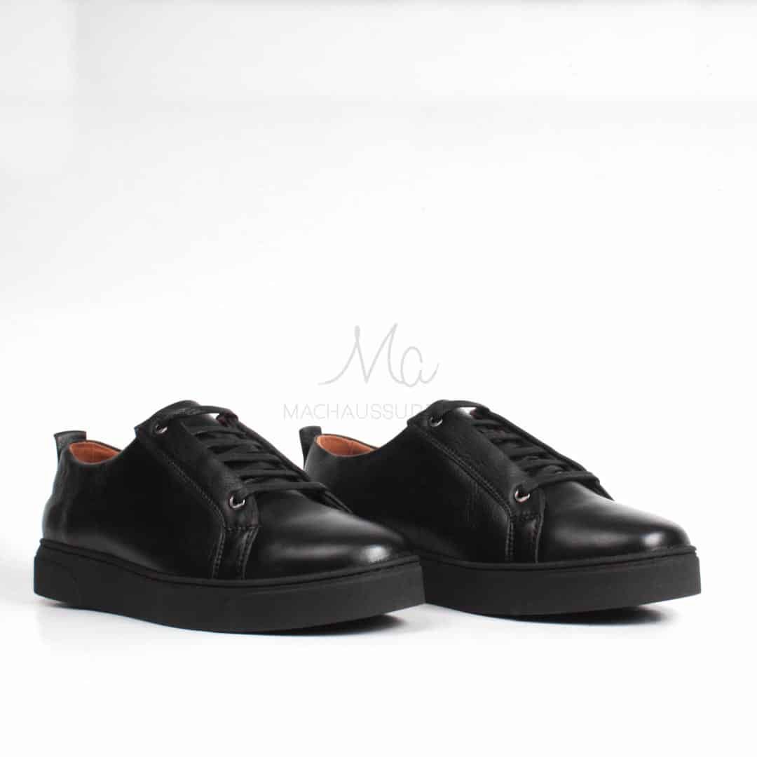 Ethan Baskets Basses en cuir - Noir.