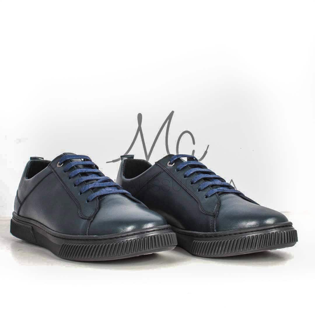 Asher Baskets Basses en cuir - Bleu.
