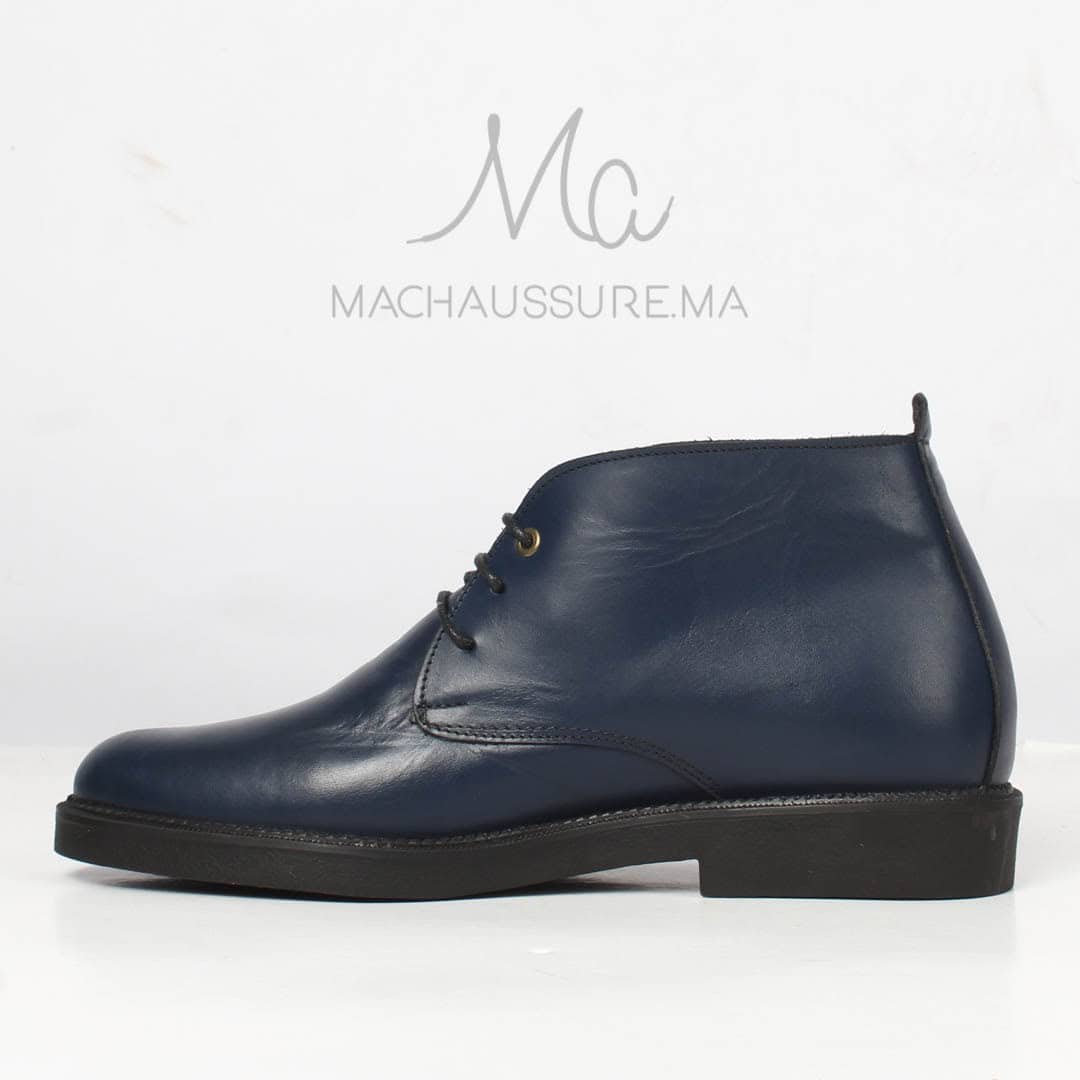 BOOTS Hommes en cuir-Bleu.