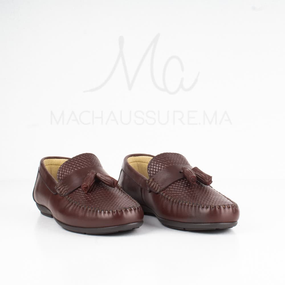 Mistral - Mocassins Hommes en Cuir Marron.