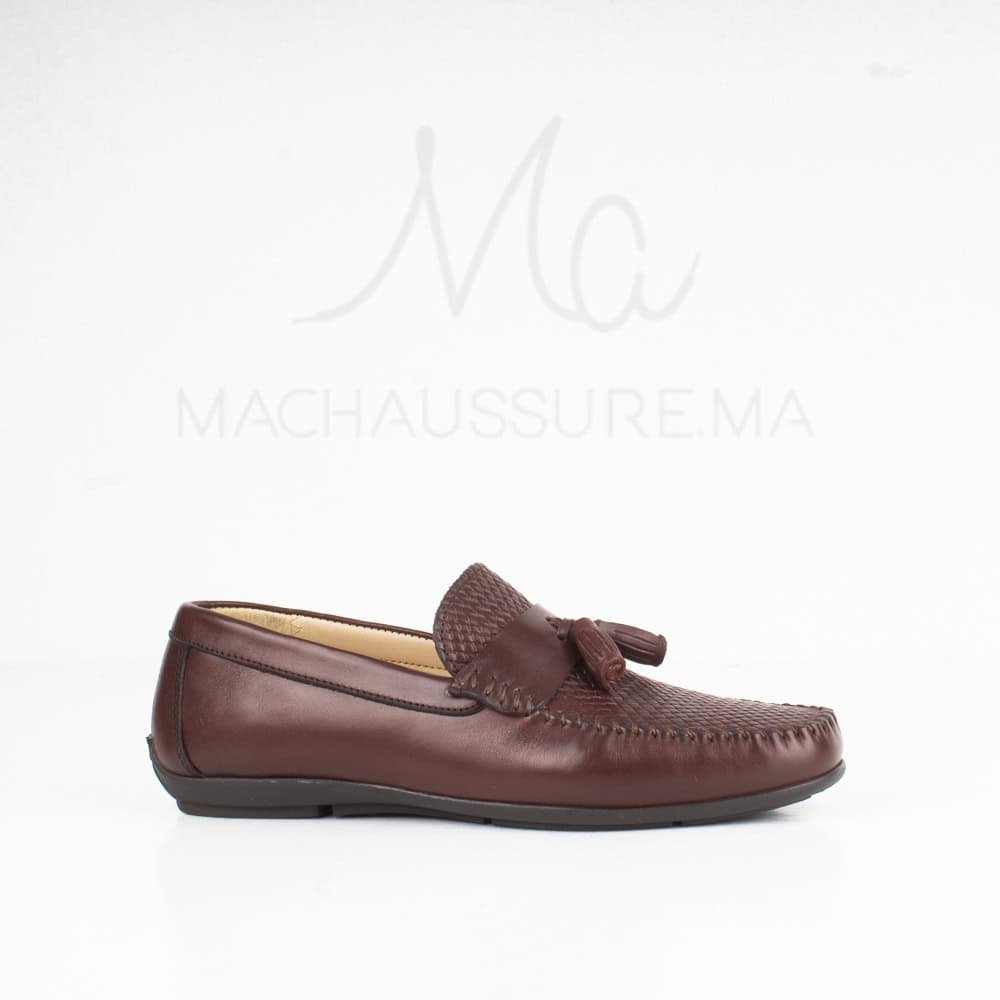 Mistral - Mocassins Hommes en Cuir Marron.