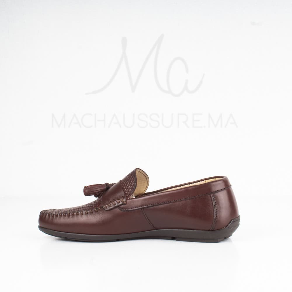 Mistral - Mocassins Hommes en Cuir Marron.