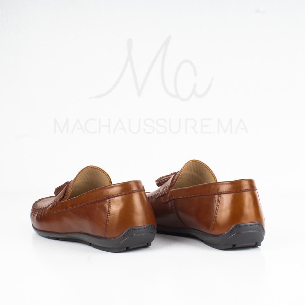 Mistral - Mocassins Hommes en Cuir Tabac.