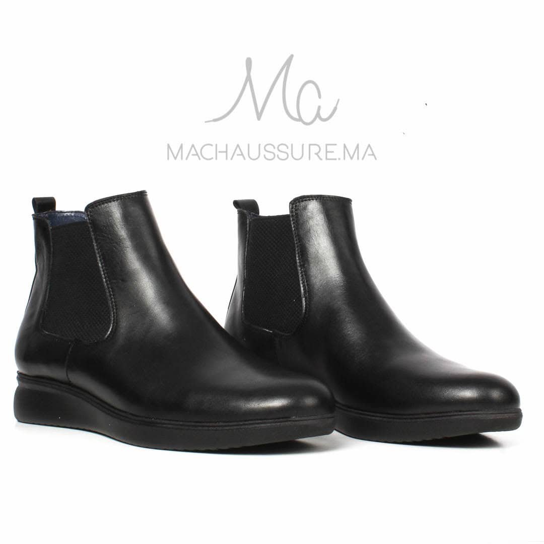 BRIGHTON - BOOTS Cuir Hommes -Noir.