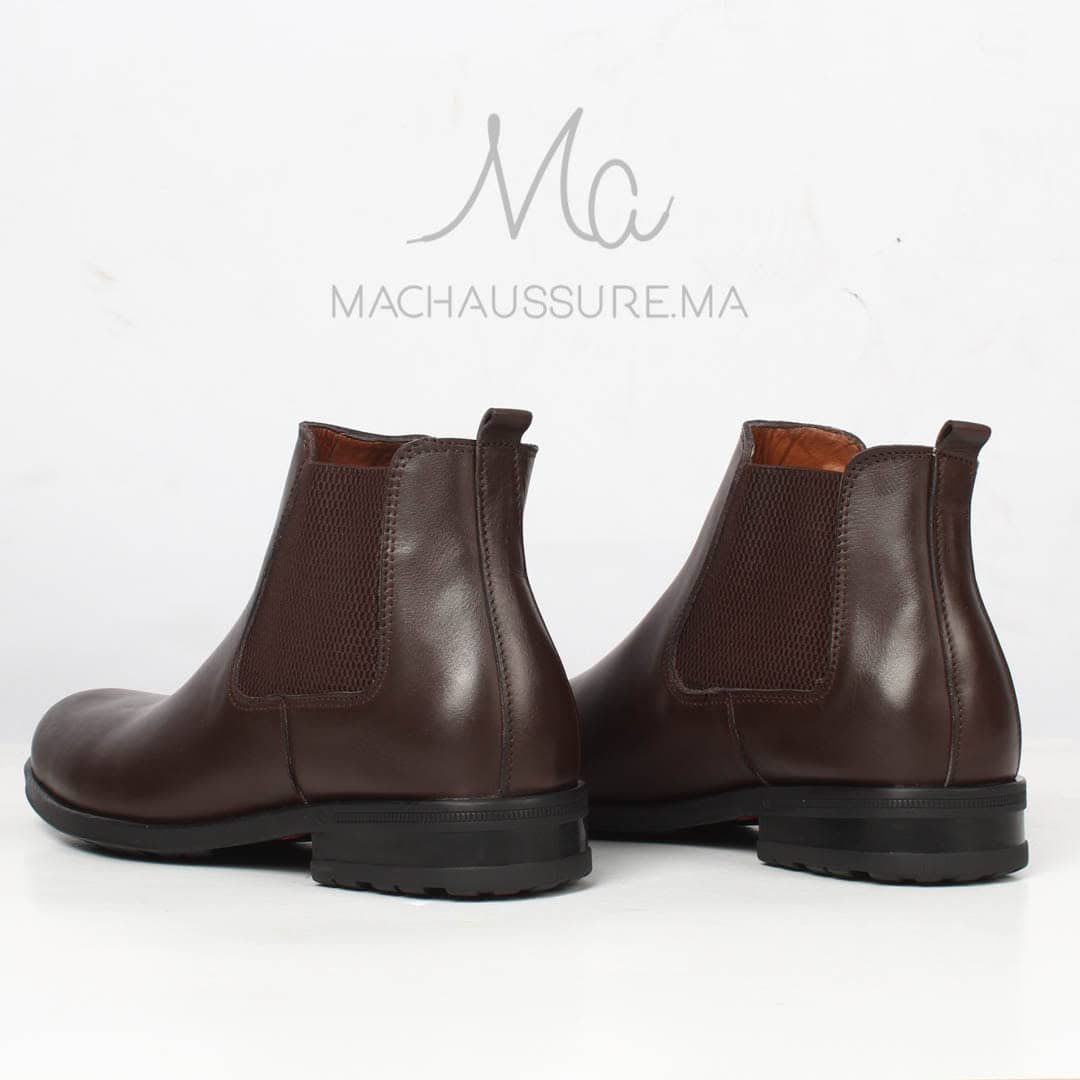 CHELSEA - Bottines en Cuir Marron.