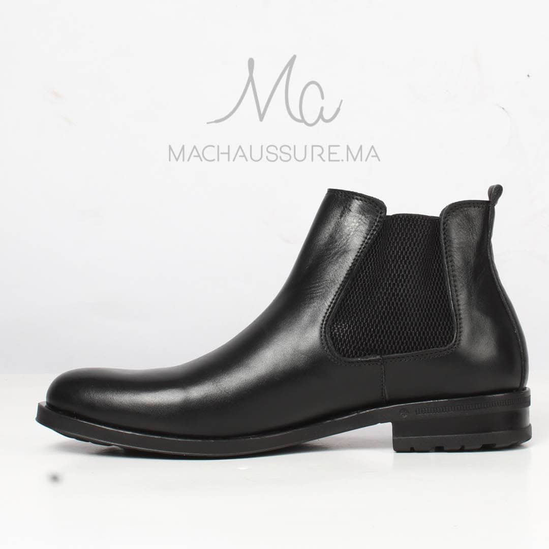 CHELSEA - Bottines en Cuir Noir.