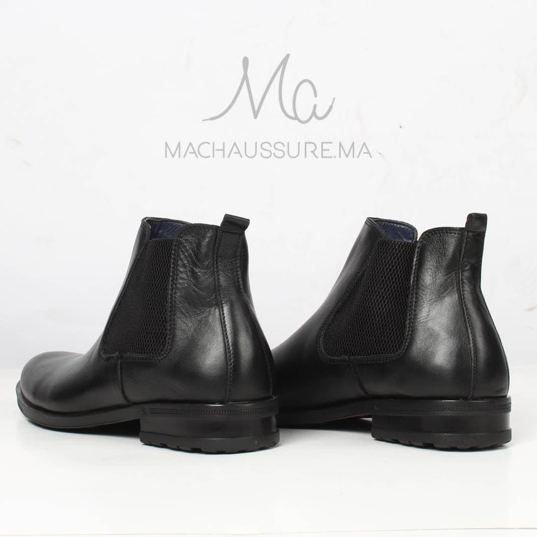 CHELSEA - Bottines en Cuir Noir.