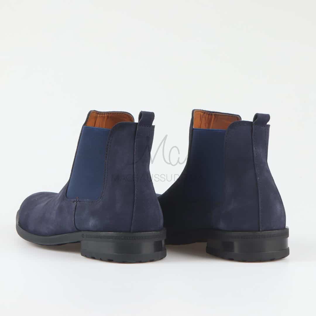 CHELSEA - Bottines en Daim Bleu.