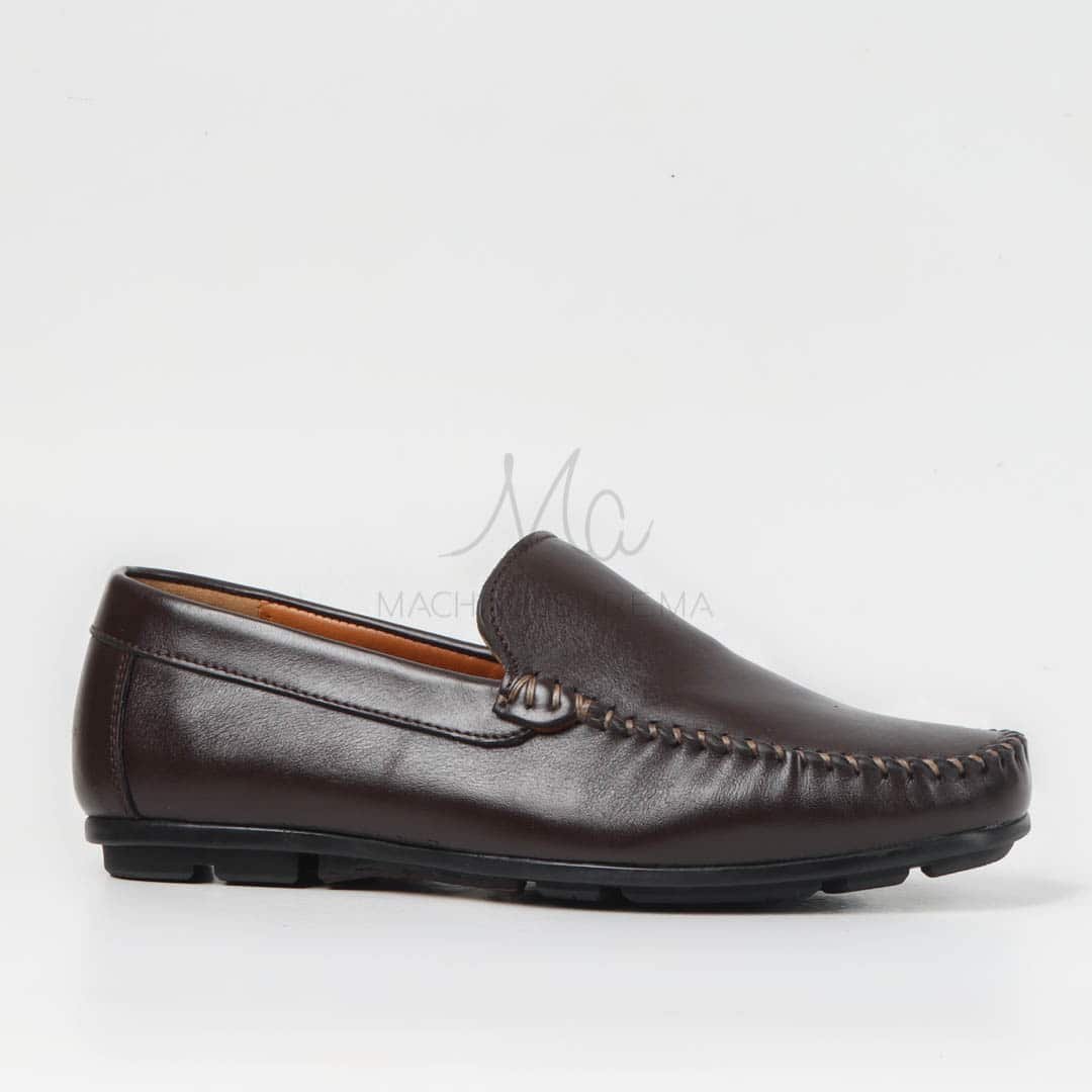 SOSTIAS - Mocassins 100 % Cuir en Marron.