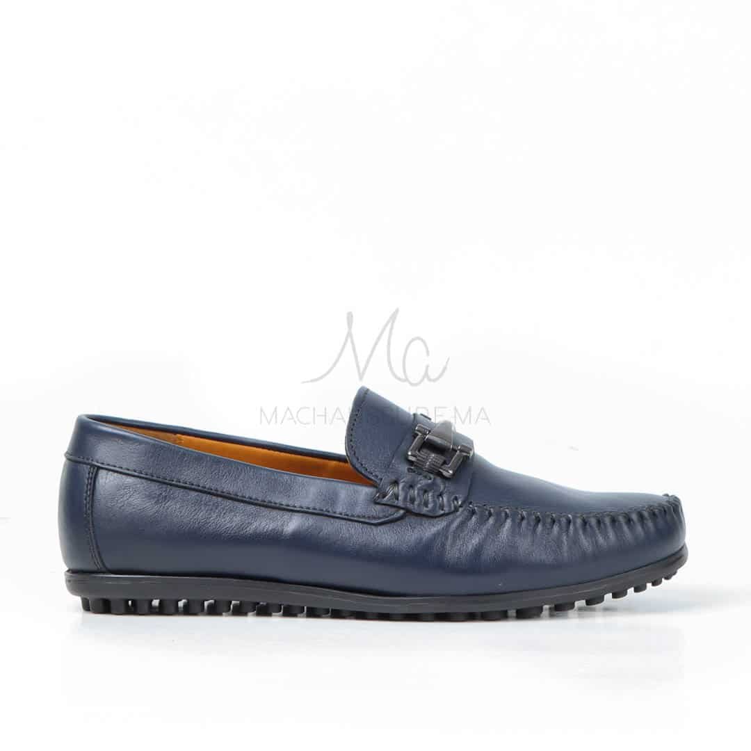 ONIAS - Mocassins 100% CUIR en Bleu.