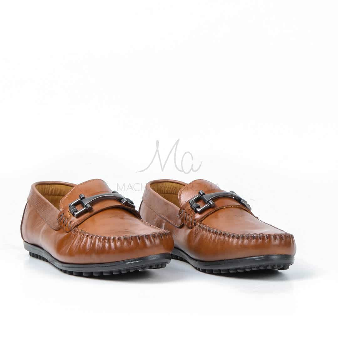 ONIAS - Mocassins 100% CUIR en Tabac.
